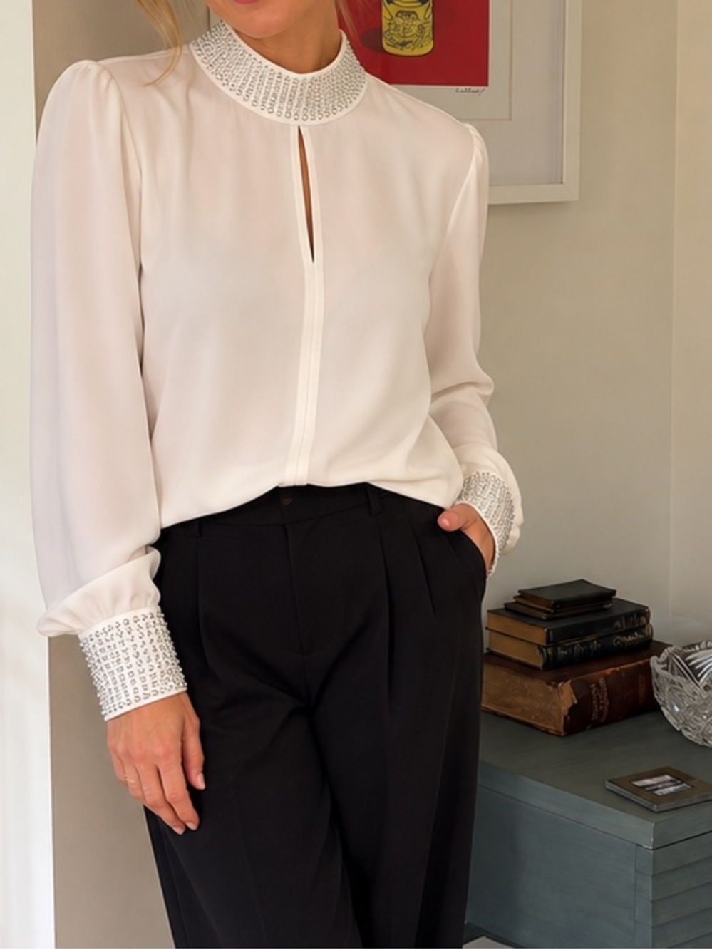 H&M Edition Studded Collar Blouse